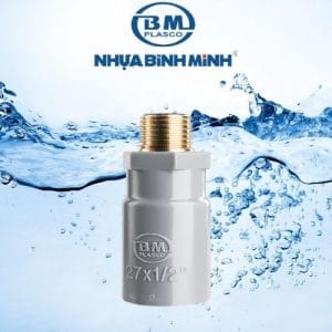 Nối ren ngoài uPVC, thau (nhựa Bình Minh)